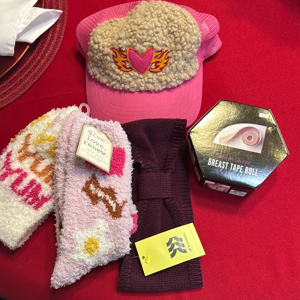 NEW❣️Super Cute Accessories Bundle. Breast tape, headband 2 or Crew socks, Hat